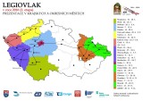 Mapa zastávek Legiovlaku - repliky legionářského vlaku z Transsibiřské magistrály - v roce 2016 